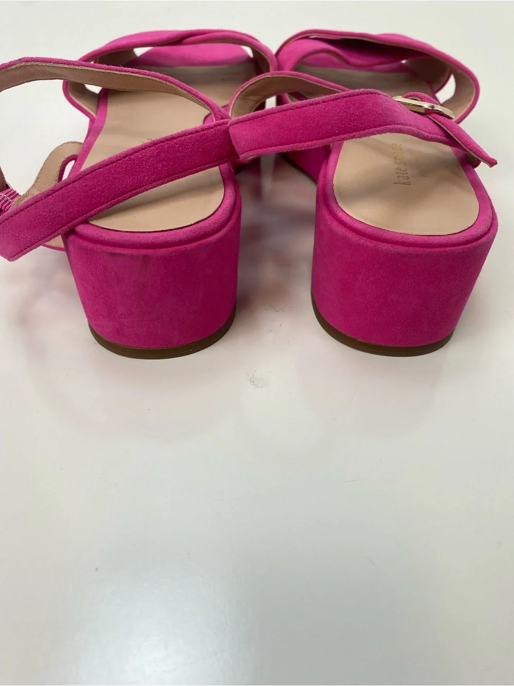 kate spade Hot Pink Suede Crisscross Ankle-Strap Sandals